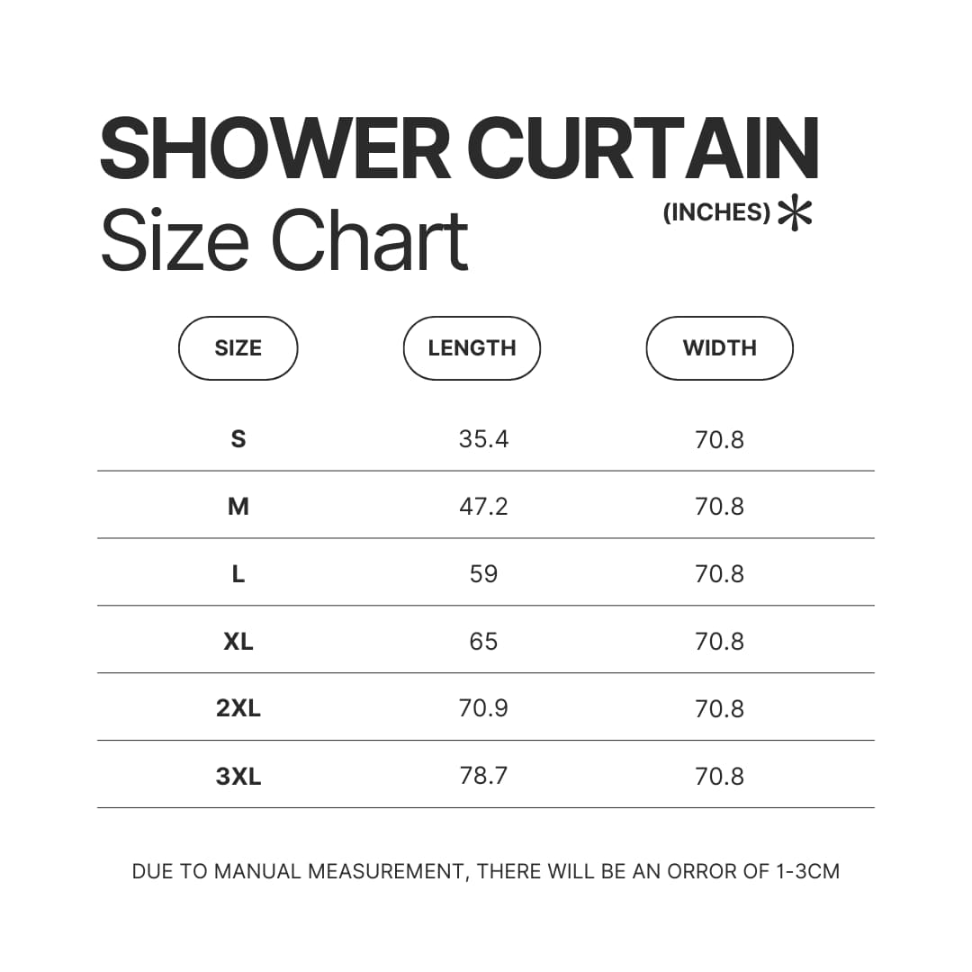 Shower Curtain Size Chart - BT21 Merch