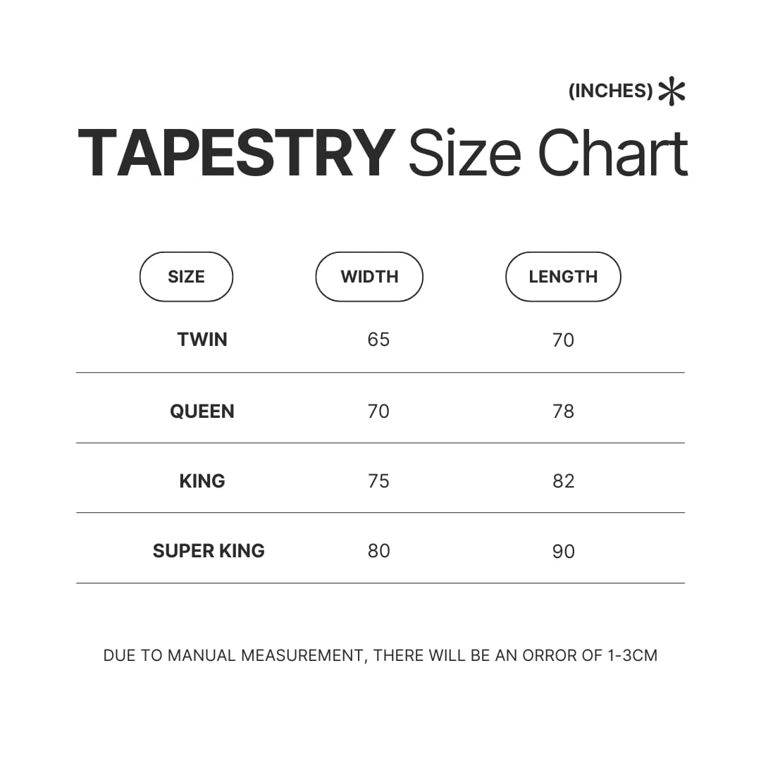 Tapestry Size Chart - BT21 Merch