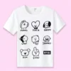 Kawaii Cartoon Bt21 Peripheral Short Sleeved T Shirt Shooky Rj Tata Chimmy Cooky Anime Cute Clothes 9 - BT21 Merch