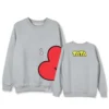 New Bt21Ed Kawaii Anime Y2K Cotton Thin Round Neck Sweater Cartoon Cute Couple Tops Clothing for 27 - BT21 Merch
